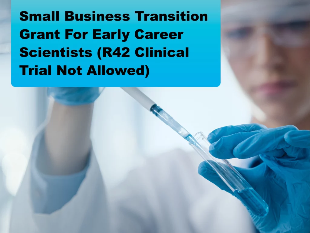 Small Business Transition Grant For Early Career Scientists (R42 Clinical Trial Not Allowed)